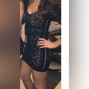 Petite Bebe Black Bodycon Longsleeve Dress